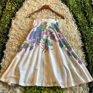 Delectable Vintage Summer Floral Cotton Handkerchief Skirt